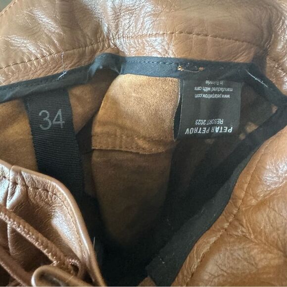 Revolve Petar Petrov Guido Lace Up Nappa Leather Low Rise Pants EU 34 - Picture 8 of 9